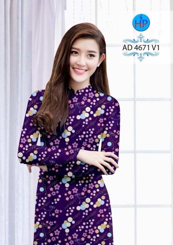 Vải áo dài hoa chạy nhí Vải áo dài hoa chạy nhí