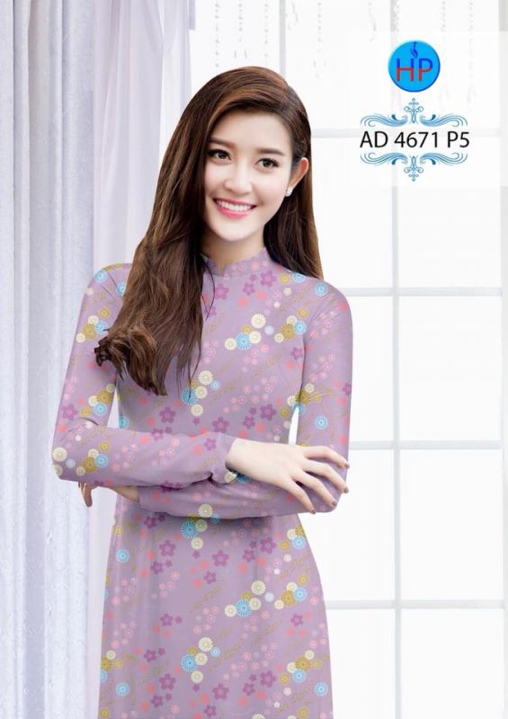 Vải áo dài hoa chạy nhí Vải áo dài hoa chạy nhí