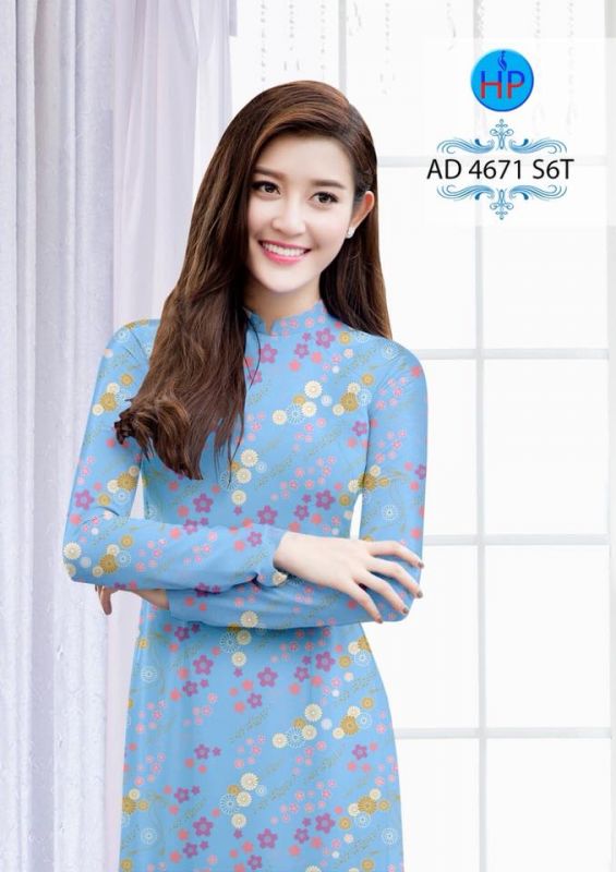 Vải áo dài hoa chạy nhí Vải áo dài hoa chạy nhí