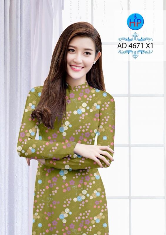 Vải áo dài hoa chạy nhí Vải áo dài hoa chạy nhí