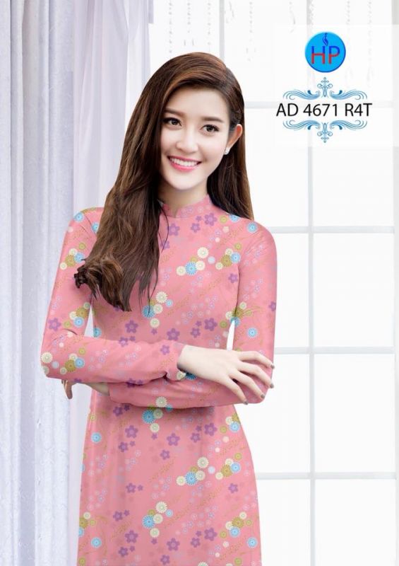 Vải áo dài hoa chạy nhí Vải áo dài hoa chạy nhí