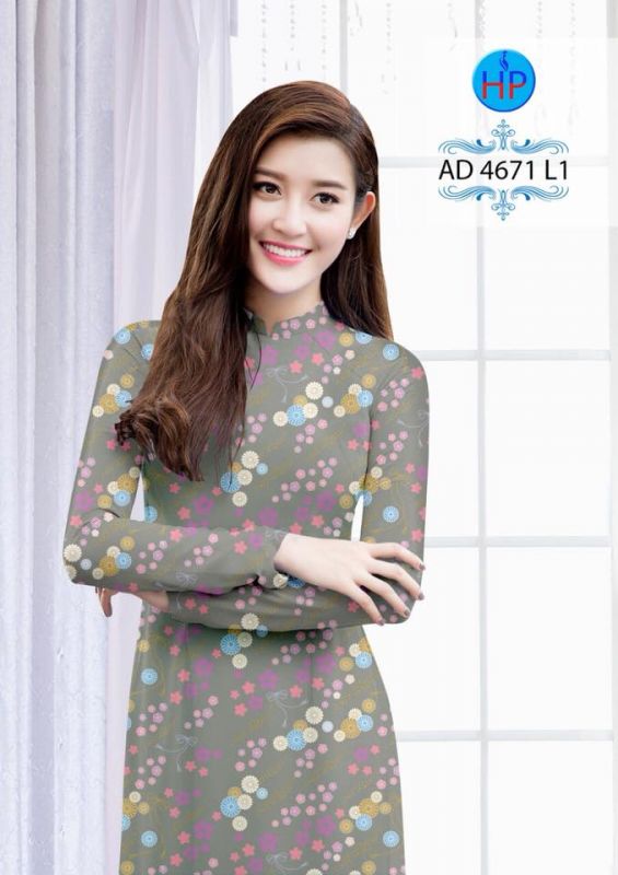 Vải áo dài hoa chạy nhí Vải áo dài hoa chạy nhí