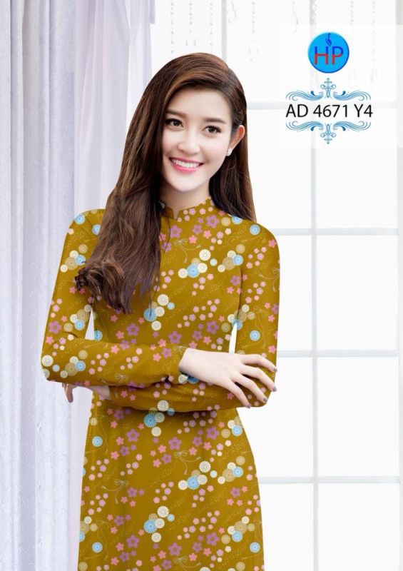 Vải áo dài hoa chạy nhí Vải áo dài hoa chạy nhí