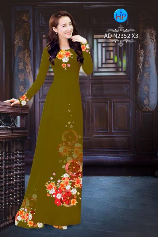 Vải áo dài hoa trên dưới