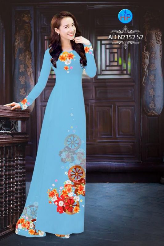 Vải áo dài hoa trên dưới