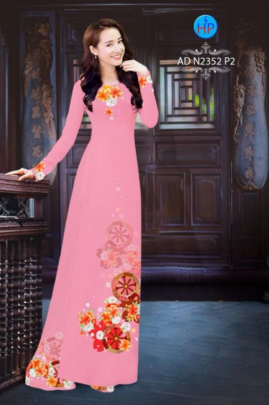 Vải áo dài hoa trên dưới