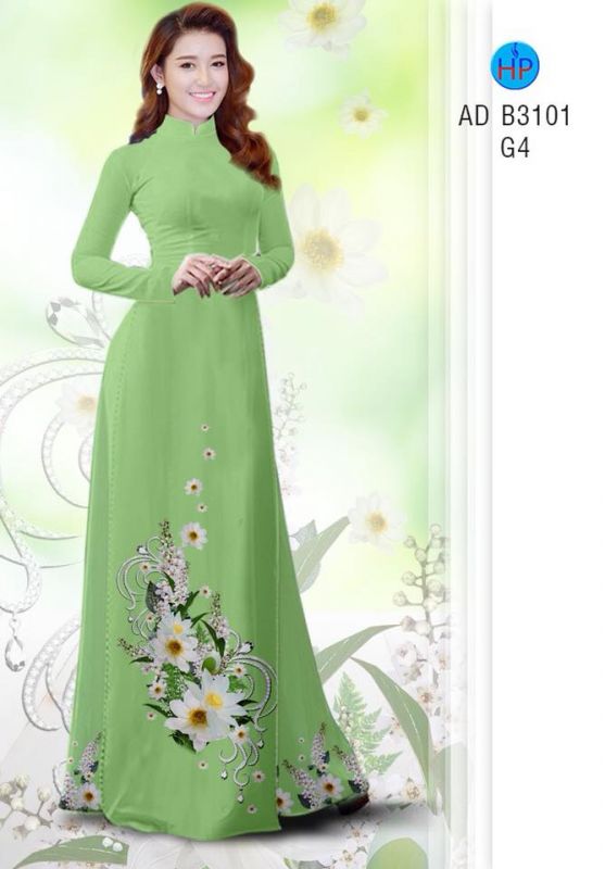 Vải áo dài hoa 3D Vải áo dài hoa 3D