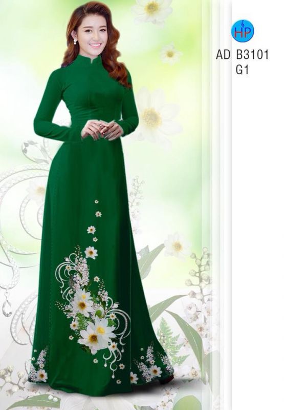 Vải áo dài hoa 3D Vải áo dài hoa 3D