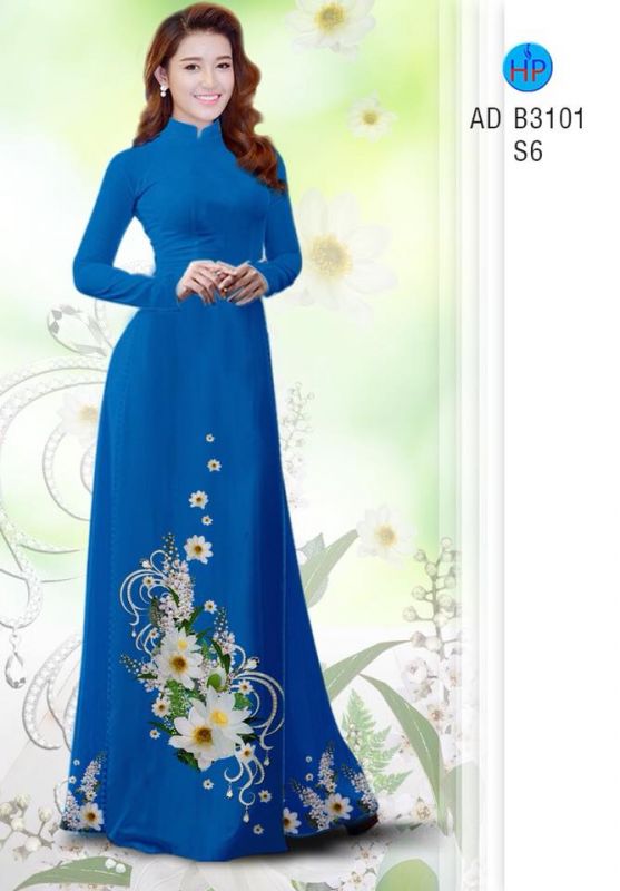 Vải áo dài hoa 3D Vải áo dài hoa 3D