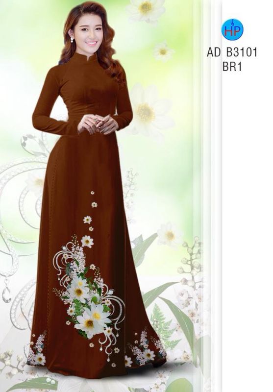 Vải áo dài hoa 3D Vải áo dài hoa 3D