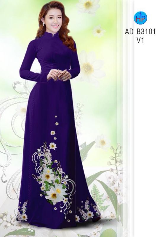 Vải áo dài hoa 3D Vải áo dài hoa 3D