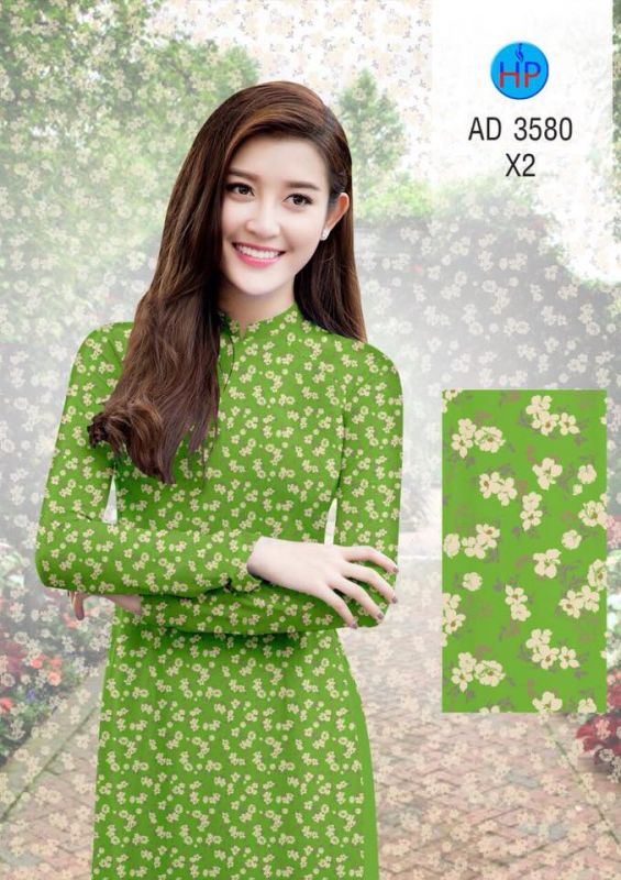 Vải áo dài hoa nhỏ toàn thân