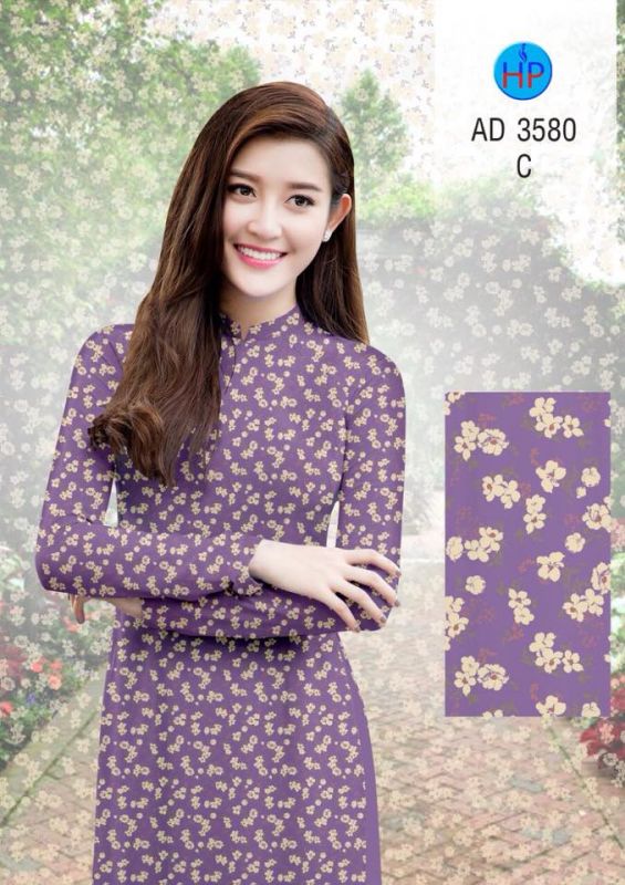 Vải áo dài hoa nhỏ toàn thân