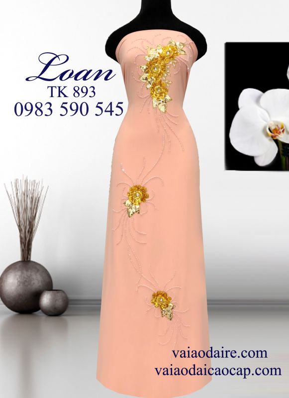 Vải áo dài kết hoa vảy cá