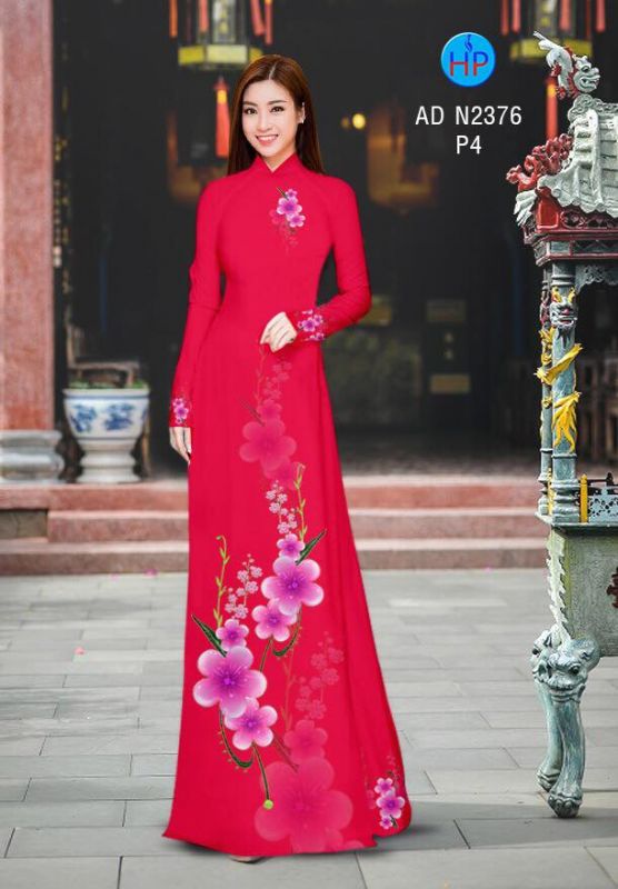 Vải áo dài cành hoa Vải áo dài cành hoa