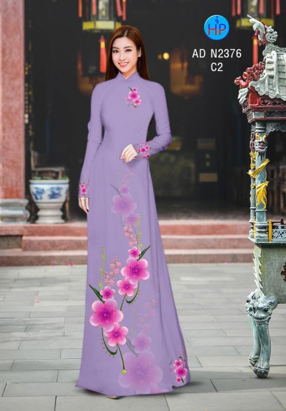 Vải áo dài cành hoa Vải áo dài cành hoa