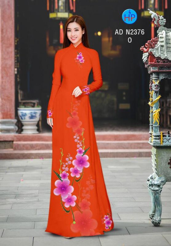 Vải áo dài cành hoa Vải áo dài cành hoa