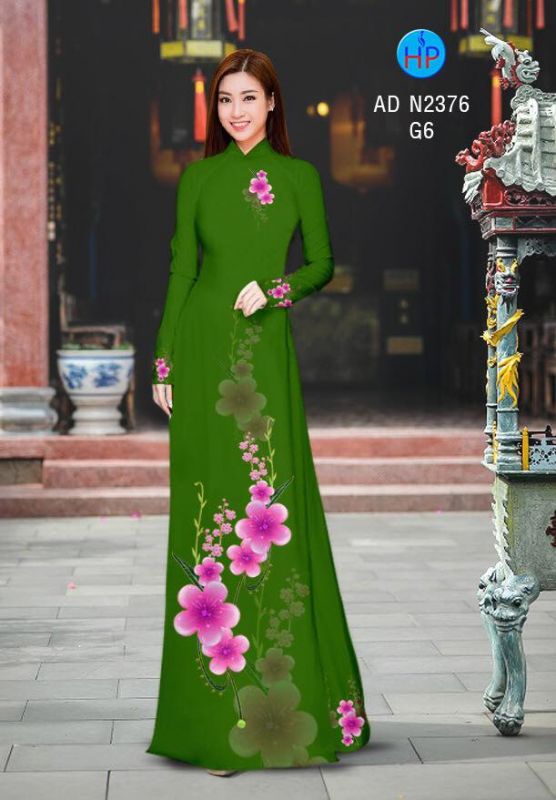 Vải áo dài cành hoa Vải áo dài cành hoa