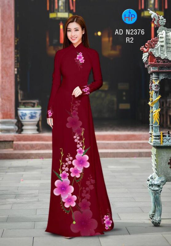 Vải áo dài cành hoa Vải áo dài cành hoa