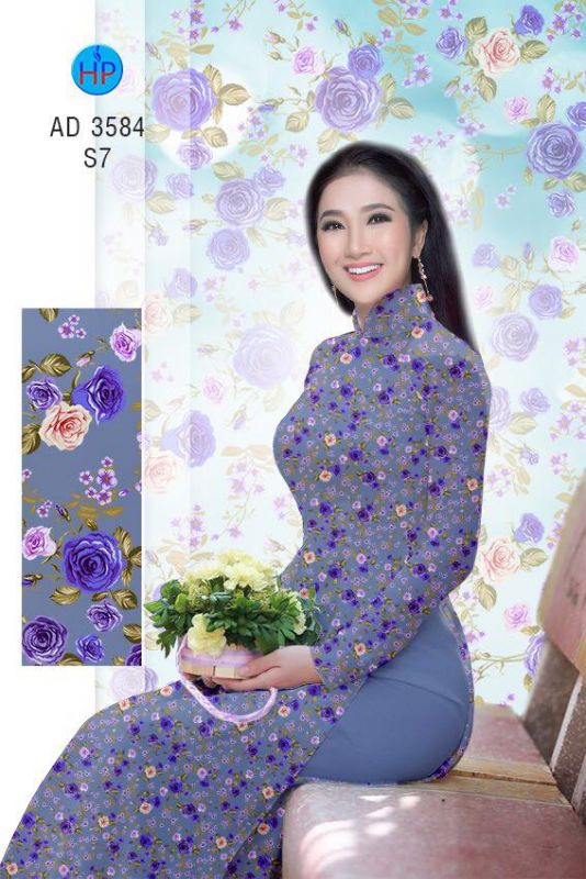 Vải áo dài hoa nhí Vải áo dài hoa nhí