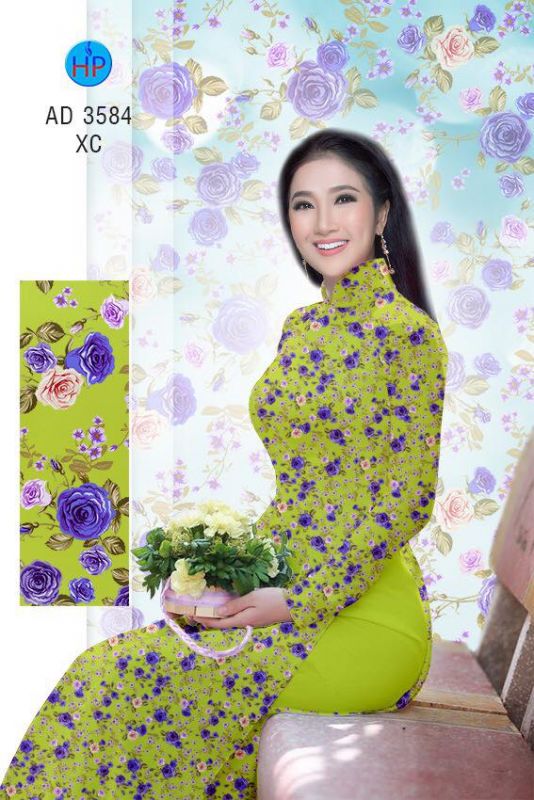 Vải áo dài hoa nhí Vải áo dài hoa nhí