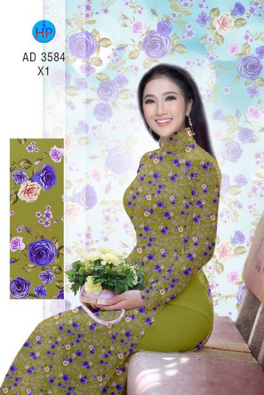 Vải áo dài hoa nhí Vải áo dài hoa nhí