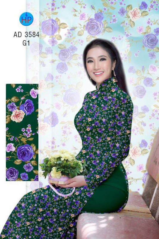 Vải áo dài hoa nhí Vải áo dài hoa nhí