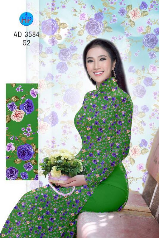 Vải áo dài hoa nhí Vải áo dài hoa nhí