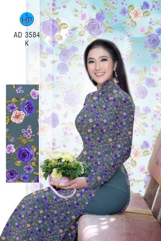 Vải áo dài hoa nhí Vải áo dài hoa nhí