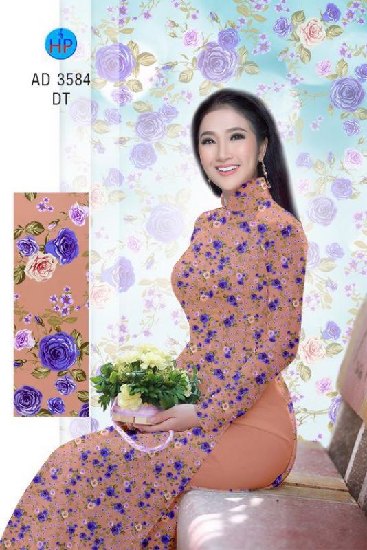 Vải áo dài hoa nhí Vải áo dài hoa nhí