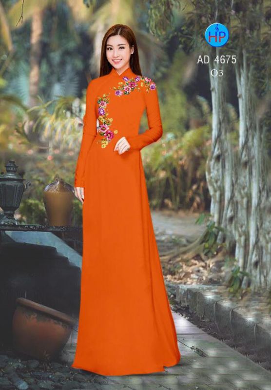 Vải áo dài hoa đơn giản Vải áo dài hoa đơn giản