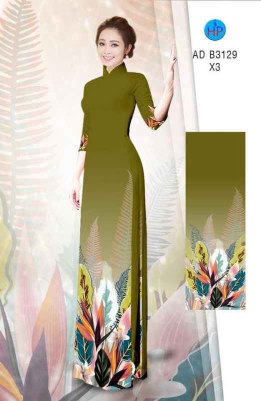 Vải áo dài hoa 3D Vải áo dài hoa 3D