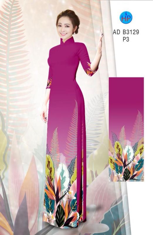 Vải áo dài hoa 3D Vải áo dài hoa 3D