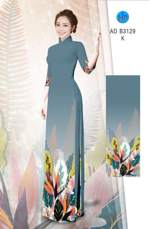 Vải áo dài hoa 3D Vải áo dài hoa 3D