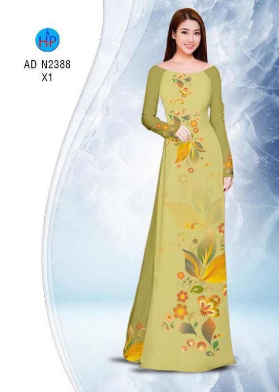 Vải áo dài hoa 3D
