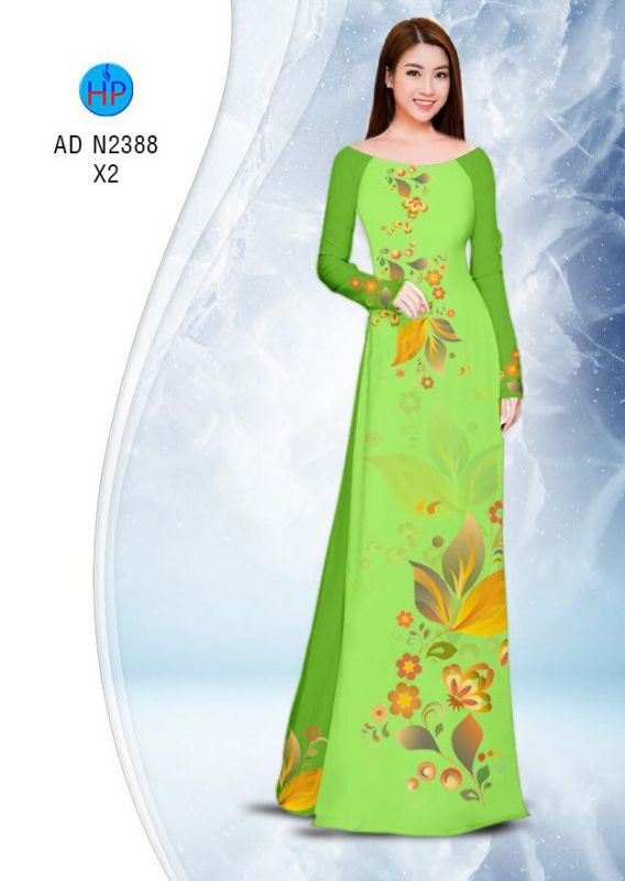 Vải áo dài hoa 3D
