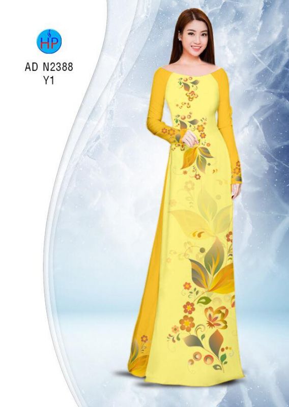 Vải áo dài hoa 3D