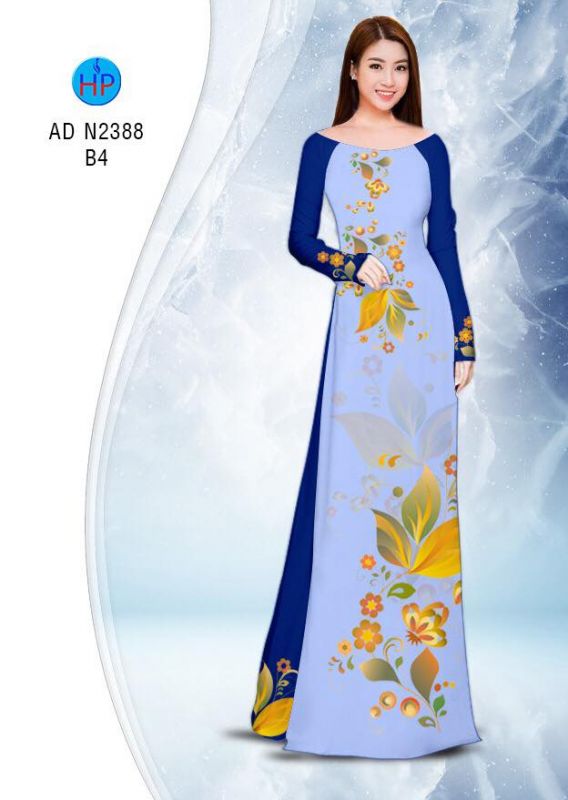 Vải áo dài hoa 3D