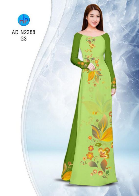 Vải áo dài hoa 3D
