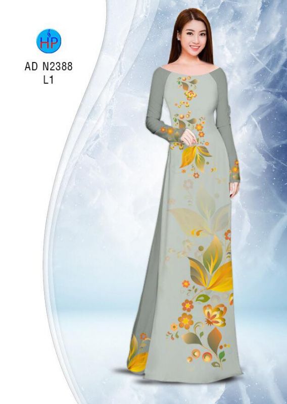 Vải áo dài hoa 3D