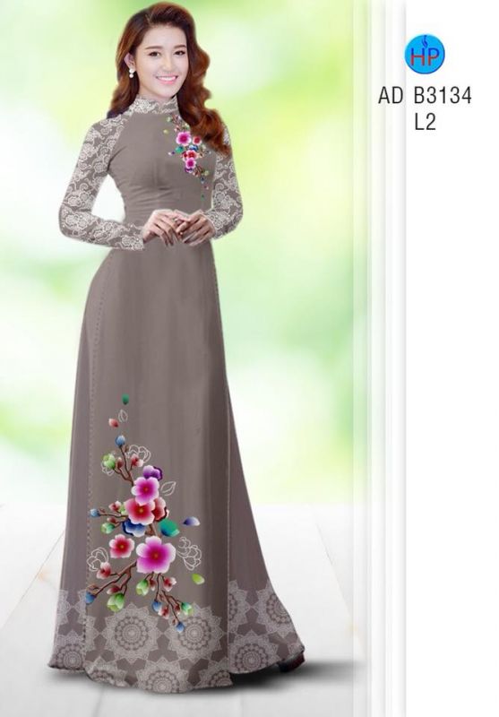 Vải áo dài hoa Đào