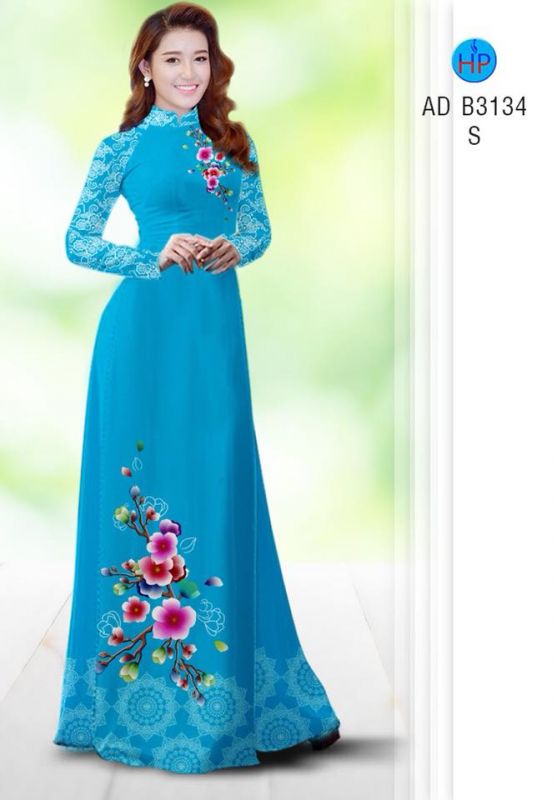 Vải áo dài hoa Đào