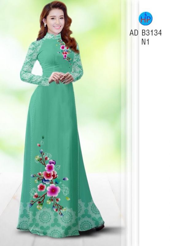 Vải áo dài hoa Đào