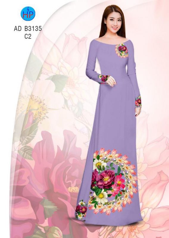 Vải áo dài vòng hoa