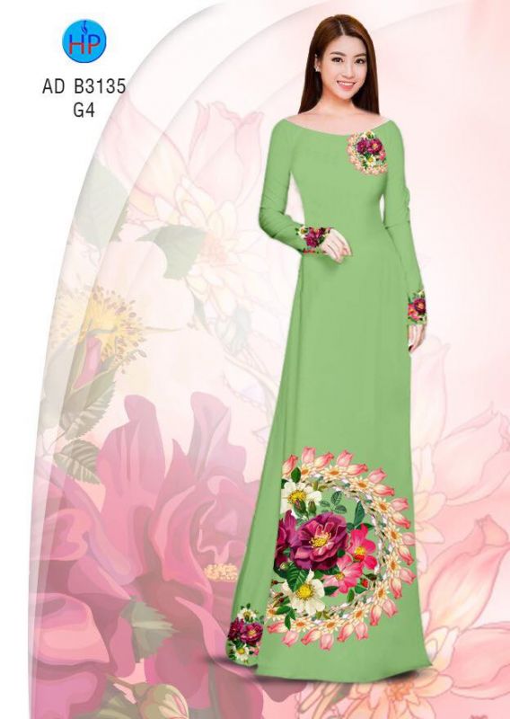 Vải áo dài vòng hoa