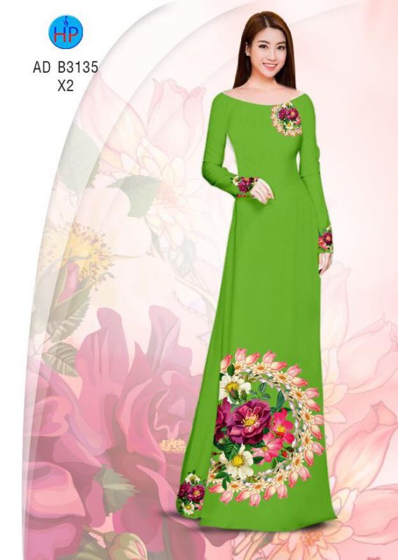 Vải áo dài vòng hoa