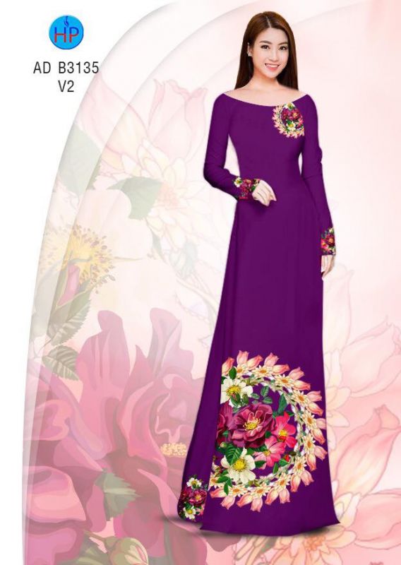 Vải áo dài vòng hoa