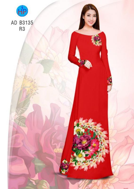 Vải áo dài vòng hoa