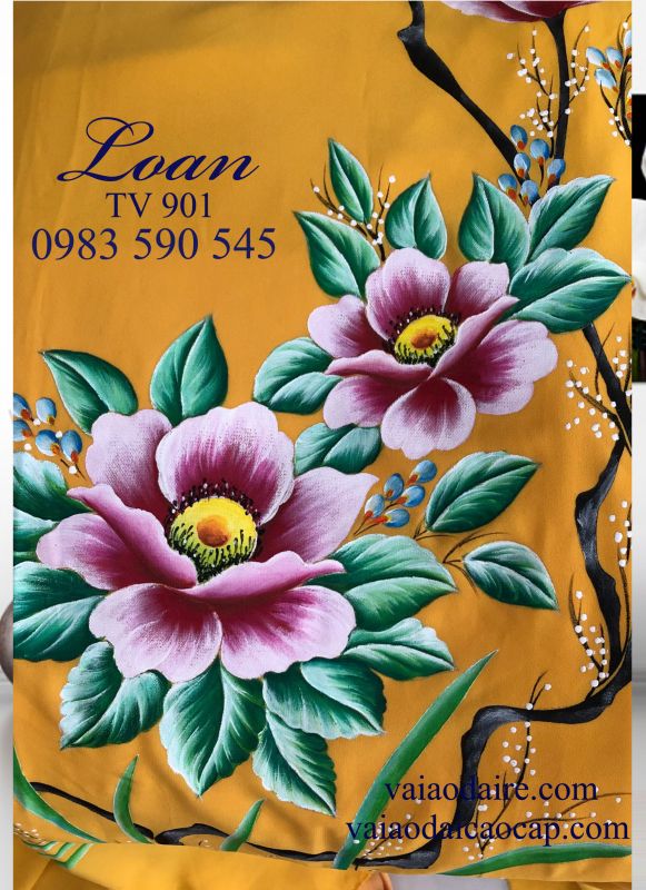 Vải áo dài vẽ sơn mài