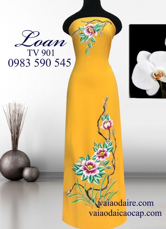 Vải áo dài vẽ sơn mài